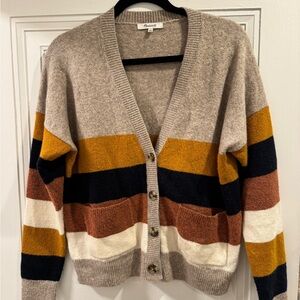 Madewell Merino Wool Striped Cardigan Sweater - Multicolor